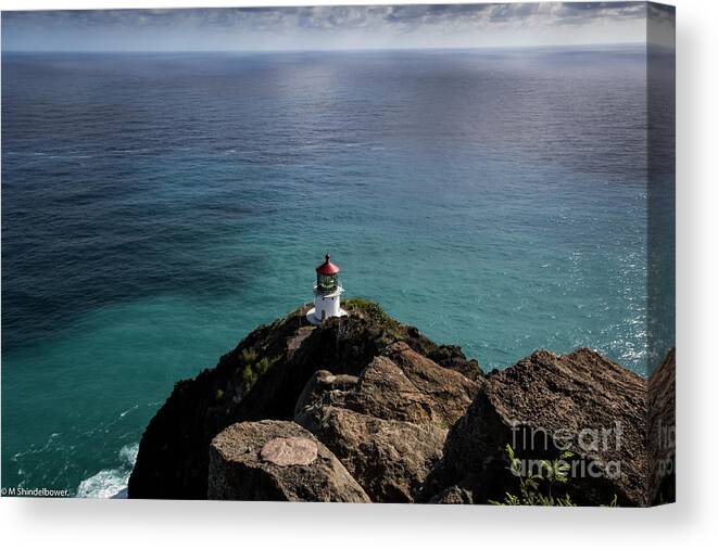 The Lighthouse At Makapu Canvas Print featuring the photograph The Lighthouse at Makapu'u by Mitch Shindelbower