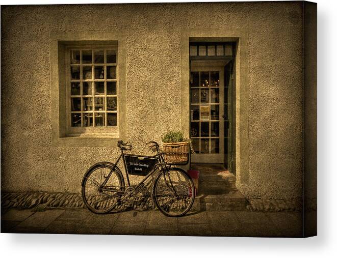 Bike Canvas Print featuring the photograph The Little Curio Shop by Evelina Kremsdorf
