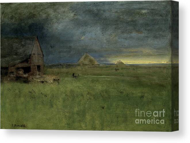 Lonely Farm Canvas Print featuring the painting The Lonely Farm by George Inness