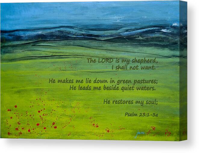 Pasture Canvas Print featuring the photograph The Lord Is My Shepherd by Jani Freimann
