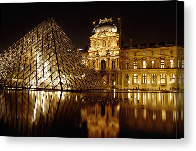 Louvre Canvas Print featuring the photograph The Louvre by Mark Currier