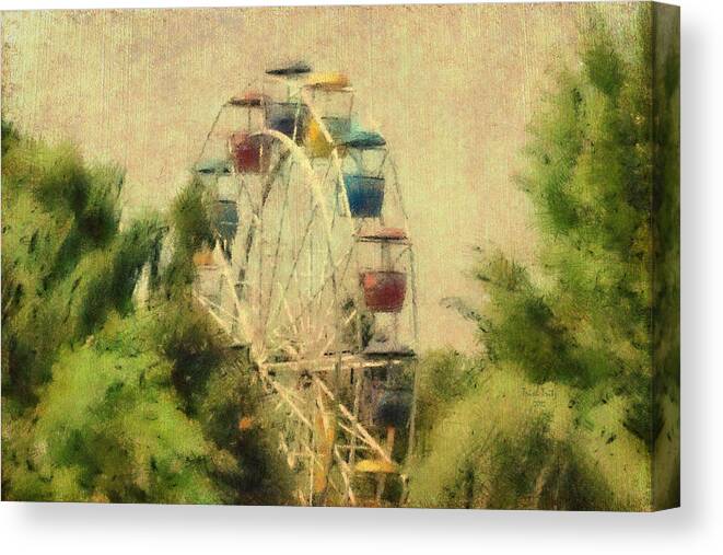 Ferris Wheel Canvas Print featuring the photograph The Lover's Ride by Trish Tritz
