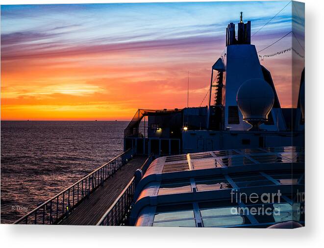 Ocean Cruise Canvas Print featuring the photograph The Magnificent Colors from Out at Sea by Rene Triay FineArt Photos