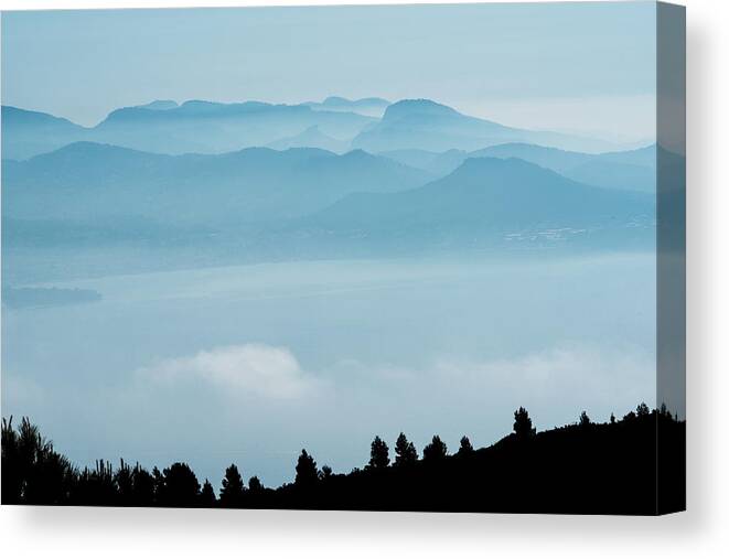 Landscape Canvas Print featuring the photograph The Massif de Sainte Baume, Provence, France by Jean Gill