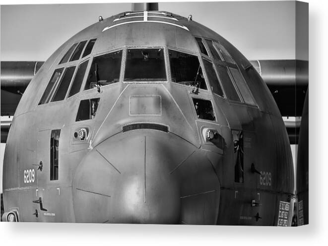 The Mc-130j Commando Two Canvas Print featuring the photograph The MC-130J in Black and White by JC Findley