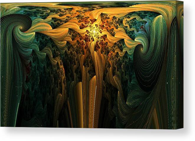 Fractal Canvas Print featuring the digital art The Melting Earth by Digital Art Cafe