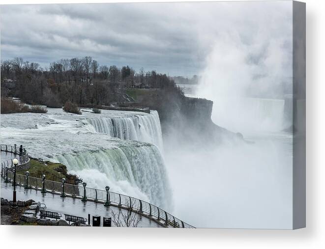 Water Falls Canvas Print featuring the photograph The Mighty Niagara by Jaime Mercado