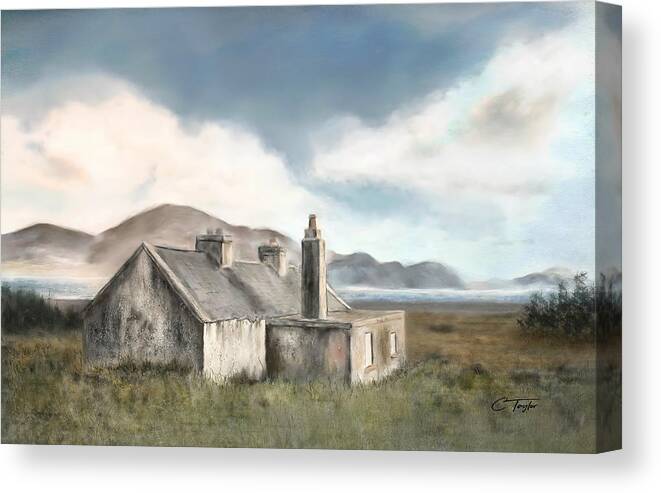Moorland Canvas Print featuring the painting The Mist of Moorland by Colleen Taylor
