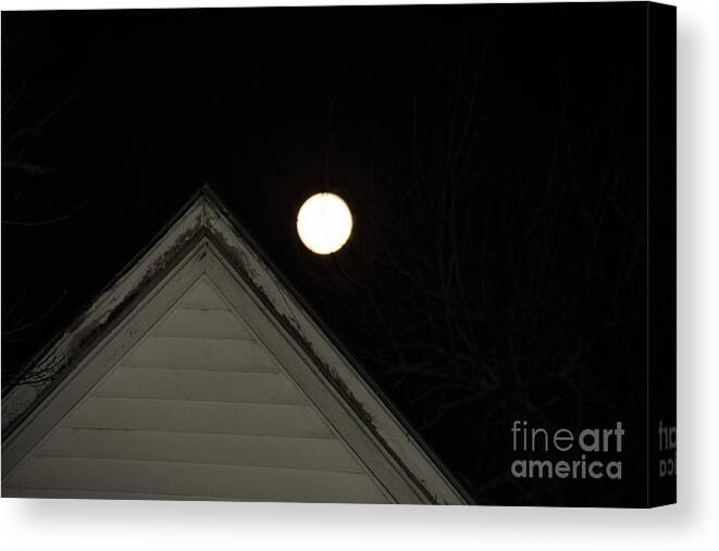 Moon Canvas Print featuring the digital art The Moon In Abstract by Jan Gelders