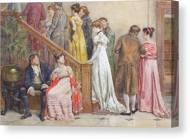 George Goodwin Kilburne The Next Dance Canvas Print featuring the painting The Next Dance by George Goodwin Kilburne