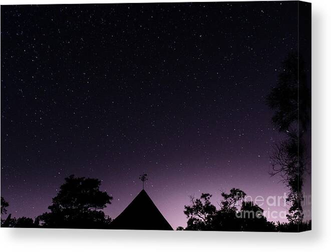 Astro Canvas Print featuring the photograph The Night Sky, Great Dixter House and Gardens by Perry Rodriguez