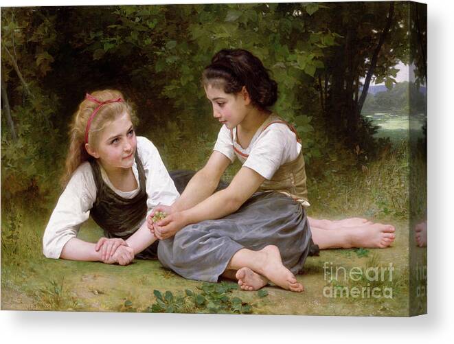 Nut Canvas Print featuring the painting The Nut Gatherers by William-Adolphe Bouguereau
