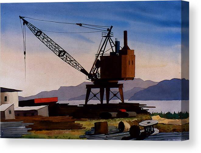 Crane Canvas Print featuring the painting The OldCrane by Faye Ziegler