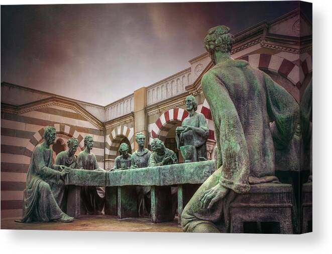 Cemetery Canvas Print featuring the photograph The Other Last Supper in Milan Italy by Carol Japp