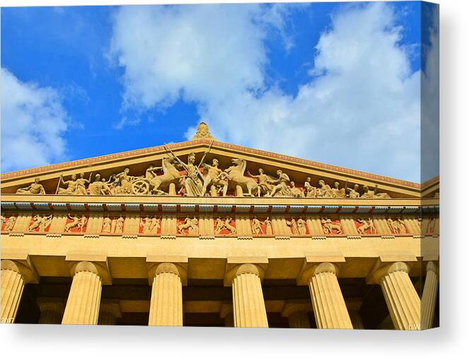 The Parthenon In Nashville Tennessee 2 Canvas Print featuring the photograph The Parthenon In Nashville Tennessee 2 by Lisa Wooten