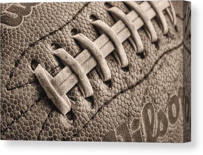 Football Canvas Print featuring the photograph The Path BW by JC Findley