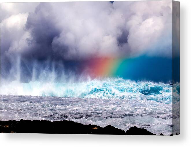 Rainbow Canvas Print featuring the photograph The Perfect Storm by Micah Roemmling