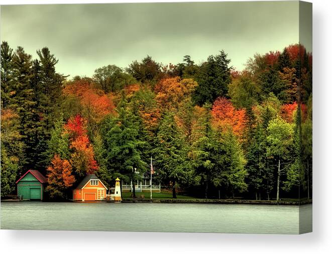 The Pond In Old Forge Canvas Print featuring the photograph The Pond in Old Forge by David Patterson