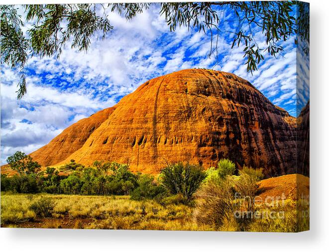 Australia Outback Mountains Canvas Print featuring the photograph The Right Rock by Rick Bragan