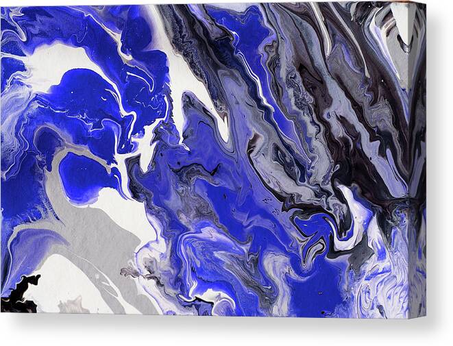 Jenny Rainbow Fine Art Photography Canvas Print featuring the photograph The Rivers Of Babylon Fragment. Abstract Fluid Acrylic Painting by Jenny Rainbow