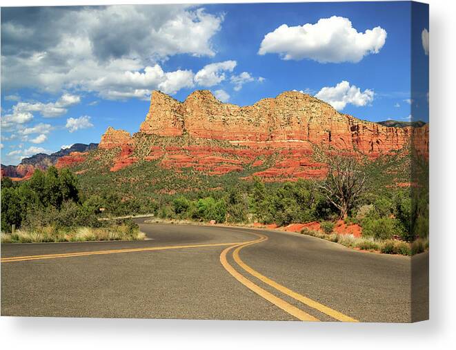 Sedona Canvas Print featuring the photograph The Road To Sedona by James Eddy