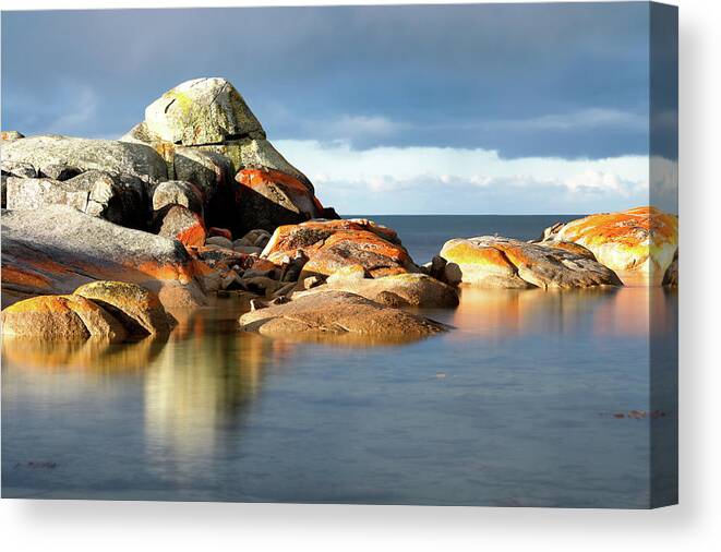 Rocks Canvas Print featuring the photograph The Rocks and the Water by Nicholas Blackwell