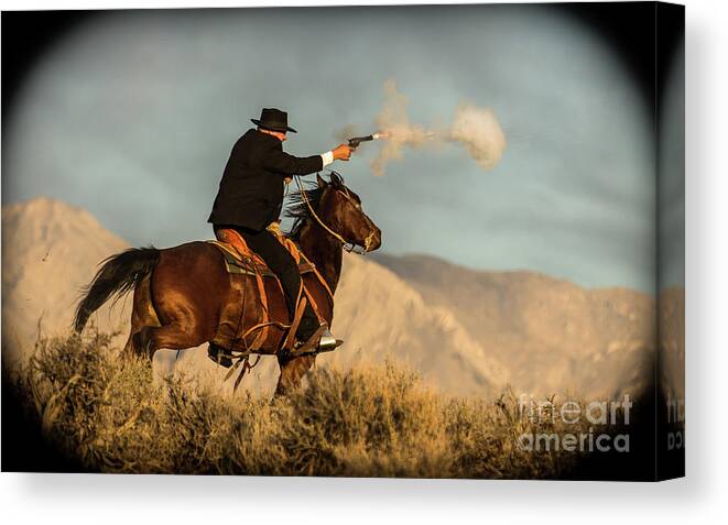 Hannah Canvas Print featuring the photograph The Sharp Shooter Western Art by Kaylyn Franks by Kaylyn Franks