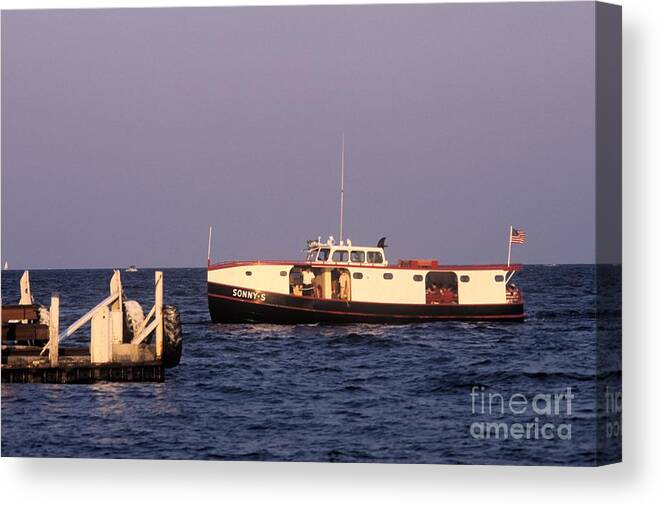 Ferry Canvas Print featuring the photograph The sonny S Ferry Docking at Middlebass Island by John Harmon