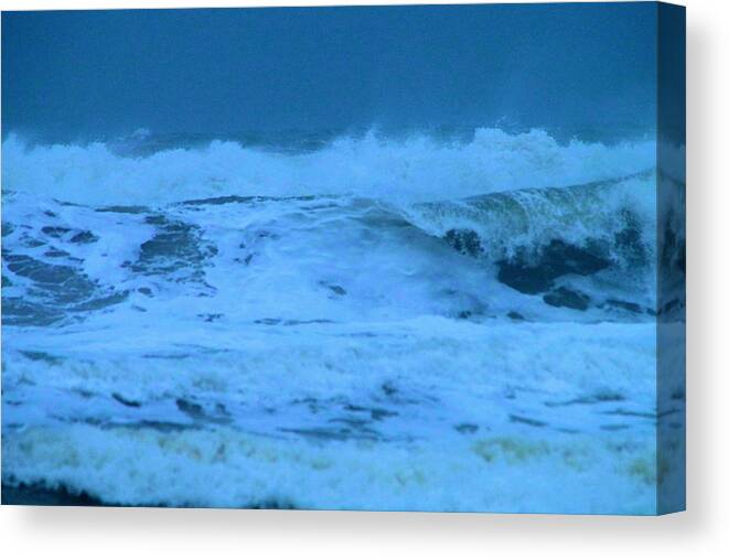 Ocean Canvas Print featuring the photograph The stormy ocean by Jeff Swan