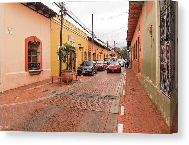 Street Canvas Print featuring the photograph The Streets Of Comayagua - 1 by Hany J