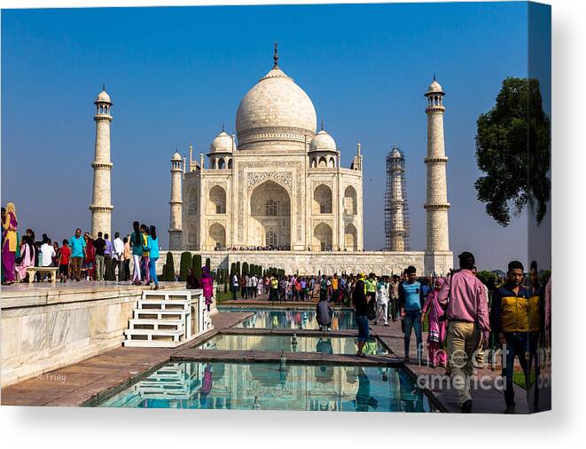Taj Mahal Canvas Print featuring the photograph The Taj Reflective Ponds by Rene Triay FineArt Photos