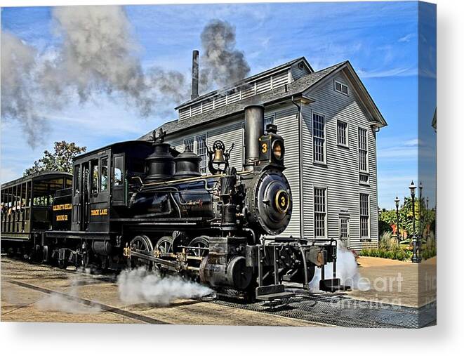 Train Canvas Print featuring the photograph The Torch Lake by DJ Florek
