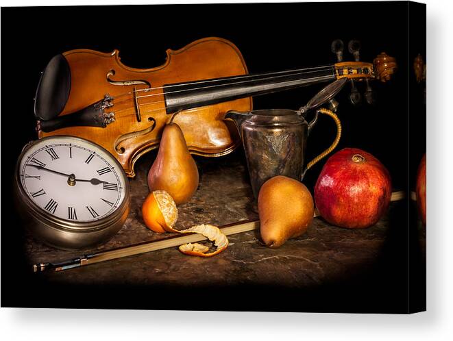 Violin Canvas Print featuring the photograph The Violinist's Break by Maggie Terlecki