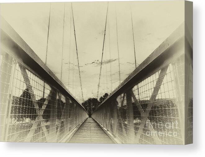 Way Canvas Print featuring the photograph The way over the bridge by Eva-Maria Di Bella