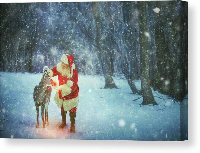 Then One Foggy Christmas Eve Canvas Print featuring the photograph Then one Foggy Christmas Eve by Carrie Ann Grippo-Pike