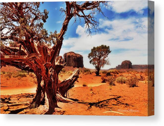 Monument Valley Canvas Print featuring the photograph Thin line by Micah Offman