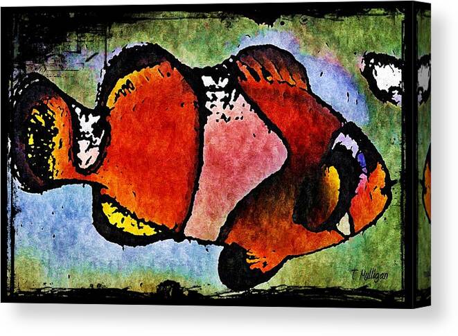 Clown Canvas Print featuring the digital art This Fish is a Real Clown by Terry Mulligan