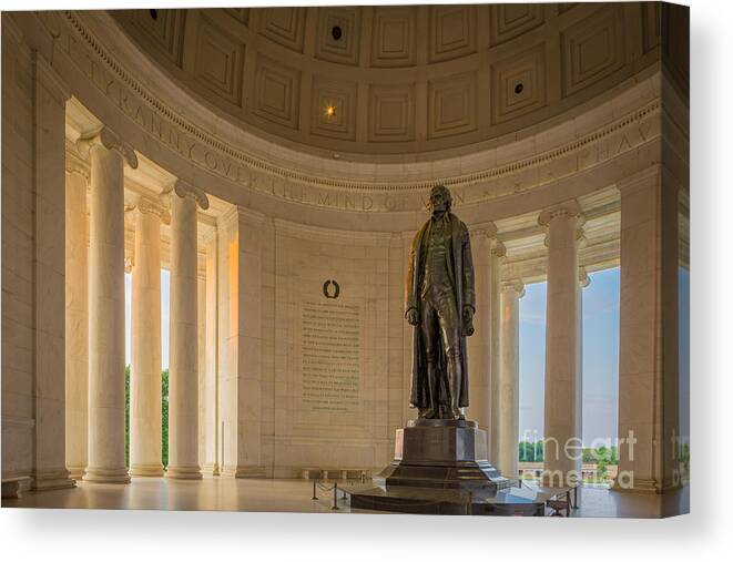 America Canvas Print featuring the photograph Thomas Jefferson by Inge Johnsson