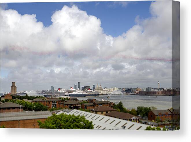 Cunard Canvas Print featuring the photograph Three Queens by Spikey Mouse Photography
