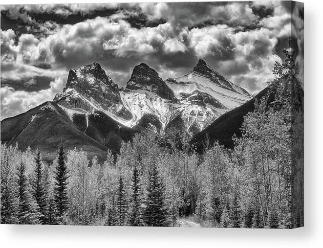Landscape Canvas Print featuring the photograph Three Sisters by Russell Pugh