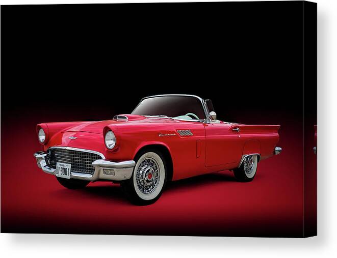 Vintage Canvas Print featuring the digital art Thunder Red by Douglas Pittman