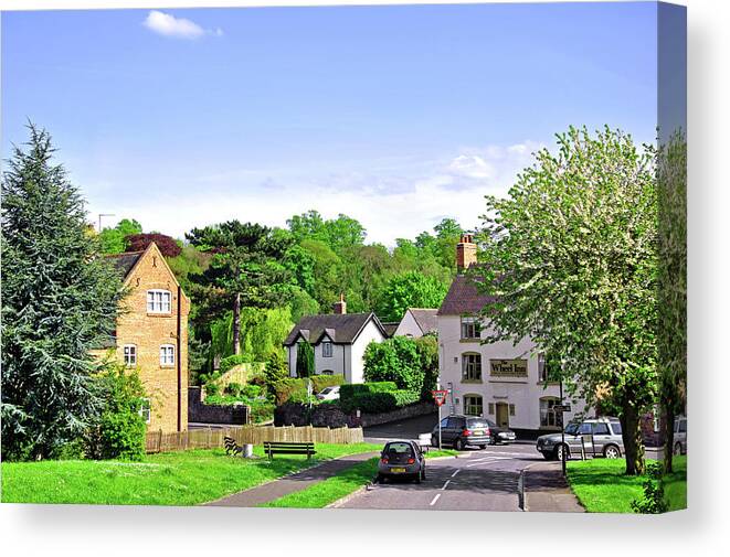 Fence Canvas Print featuring the photograph Ticknall Village from Ingleby Lane by Rod Johnson
