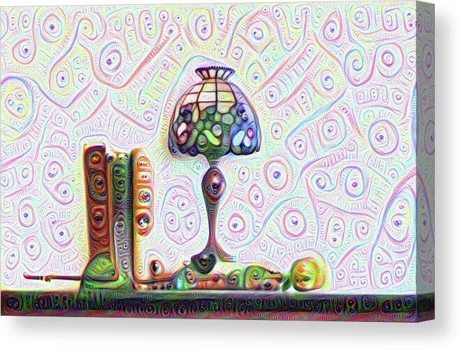 Tiffany Canvas Print featuring the digital art Tiffany Lamp by Bill Cannon