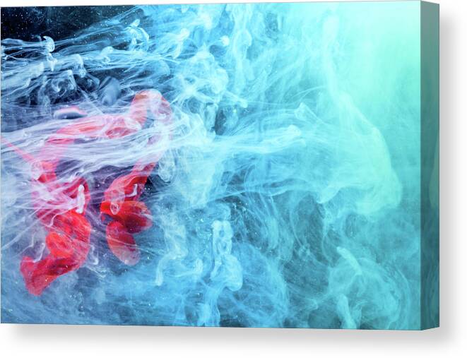 Abstract Canvas Print featuring the photograph Time Travel - Blue Abstract Photography by Modern Abstract