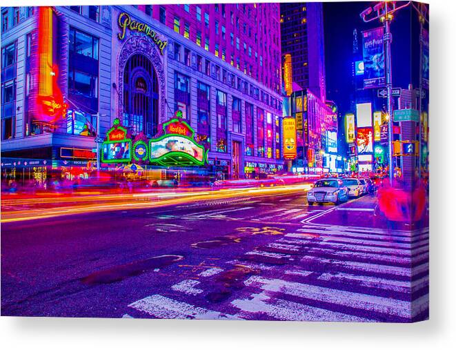 Times Square Canvas Print featuring the photograph Times Square Ultra Vibrant by Mark Rogers