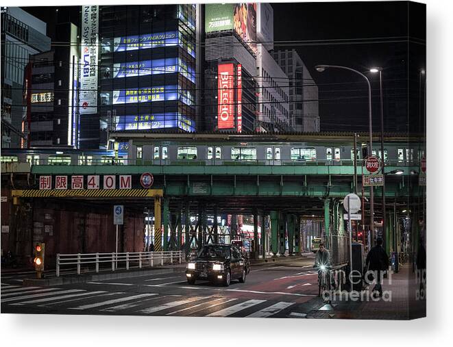 People Canvas Print featuring the photograph Tokyo Transportation, Japan by Perry Rodriguez