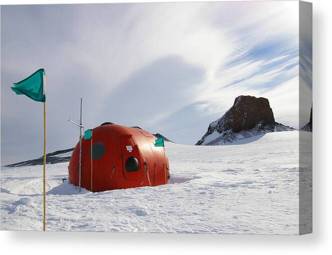 Antarctica Canvas Print featuring the photograph Tomato Hut, Antarctica by Jedediah Hohf