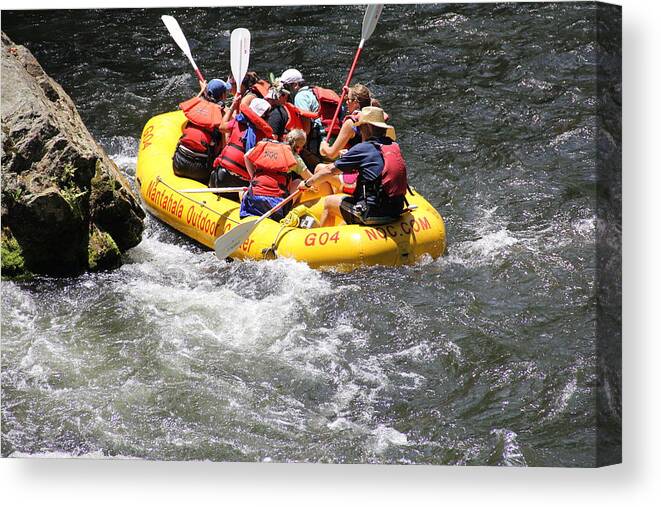 Rafting Canvas Print featuring the photograph Too Close Rafting by Allen Nice-Webb