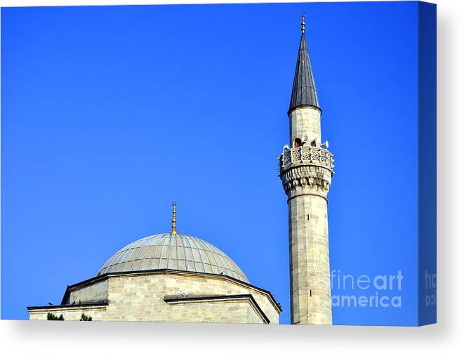 Blue Mosque Canvas Print featuring the photograph Top of the Mosque by Andrew Dinh