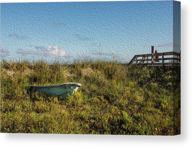 Topsail Island Canvas Print featuring the photograph Topsail Boat by Cynthia Wolfe